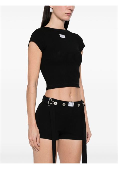 crop baby tee donna nera JEAN PAUL GAULTIER | 25/33-F-TS105P-J05400